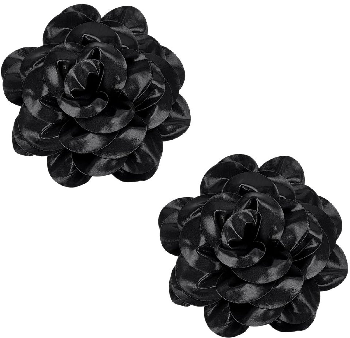 Dailygoods - Set van 2 Bloemenbroches van Satijnen Stof, 18 cm