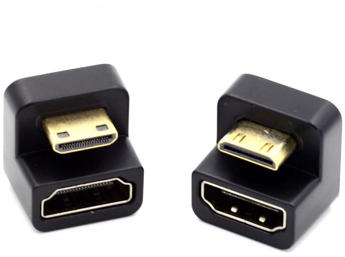 Dailygoods - 2-Pack Mini HDMI Male naar HDMI Socket 4K@60Hz 180 Graden Adapter