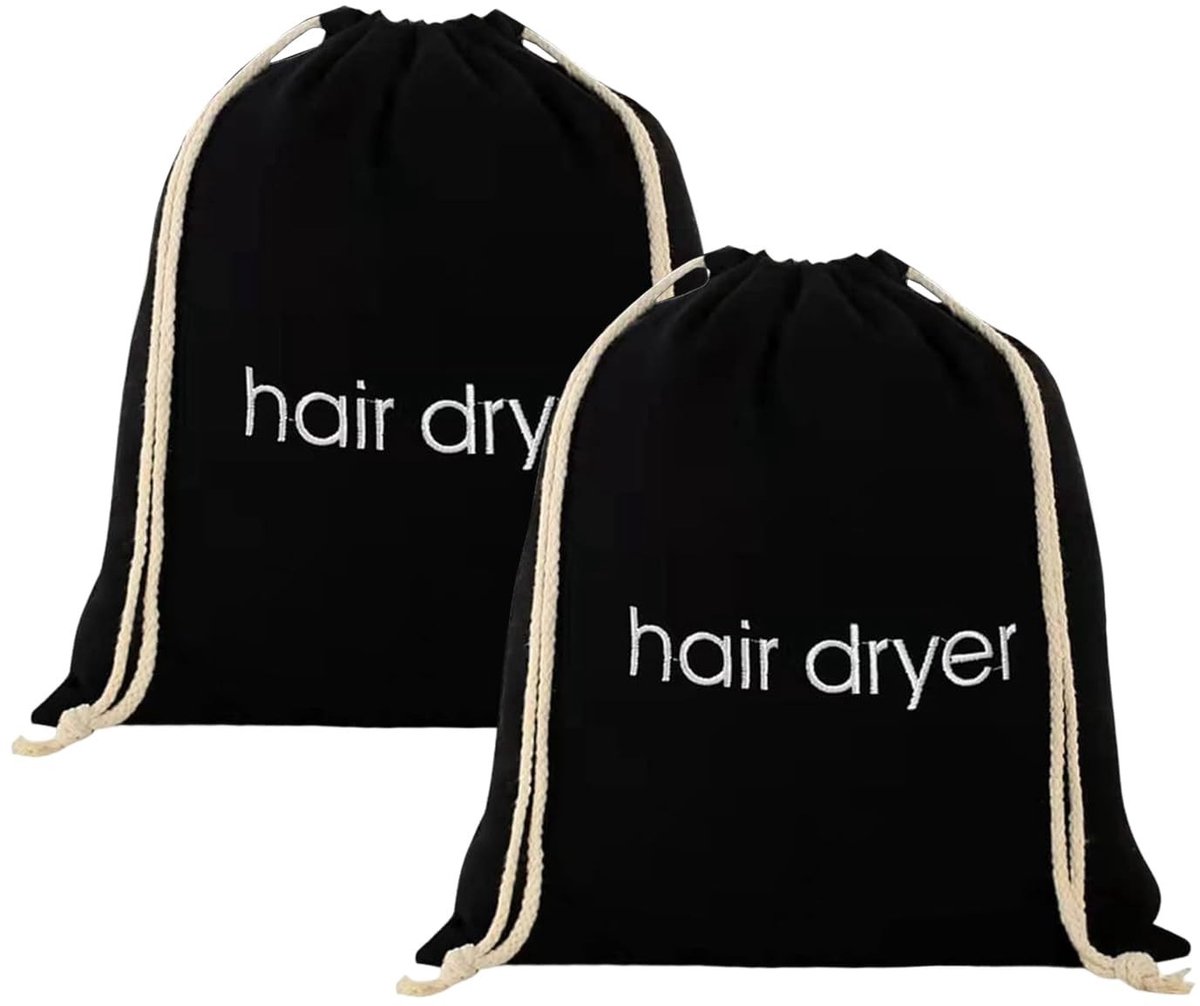 Dailygoods - Set van 2 Opbergtassen voor Haardroger met Trekkoord