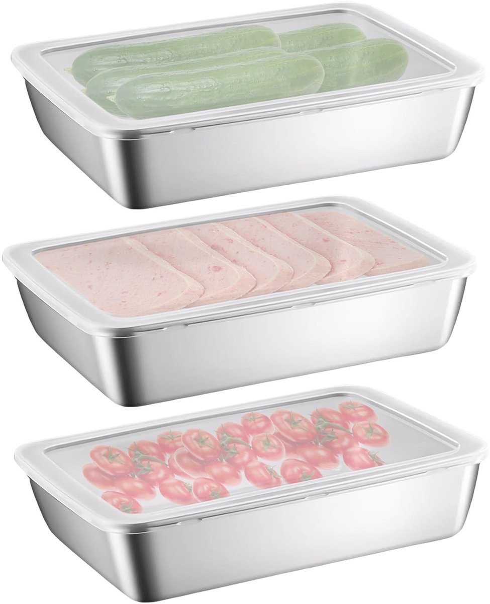 Dailygoods - Set van 3 RVS Maaltijddozen met Luchtdichte Deksels
