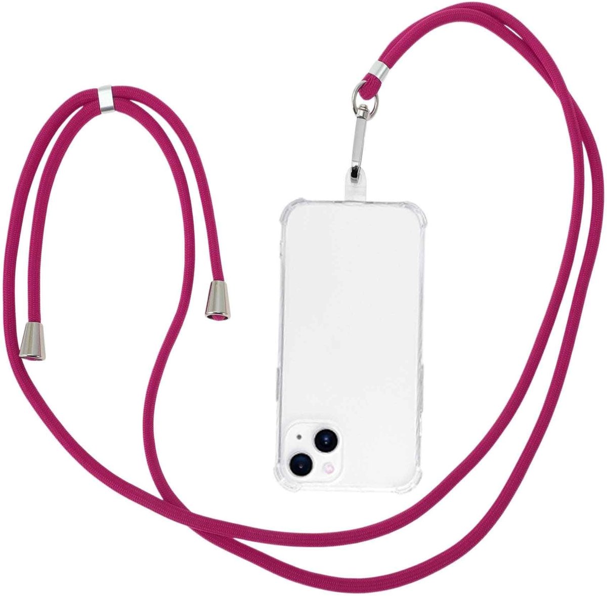 Dailygoods - Verstelbare Telefoonketting voor Smartphones in Diep Magenta
