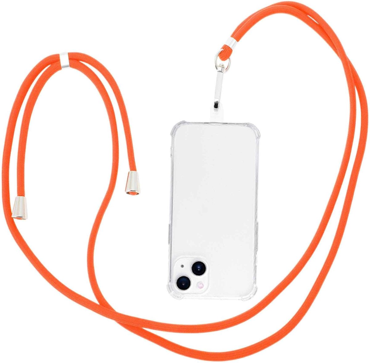 Dailygoods - Universele Telefoonketting met Verstelbare Riem Fluorescerend Oranje