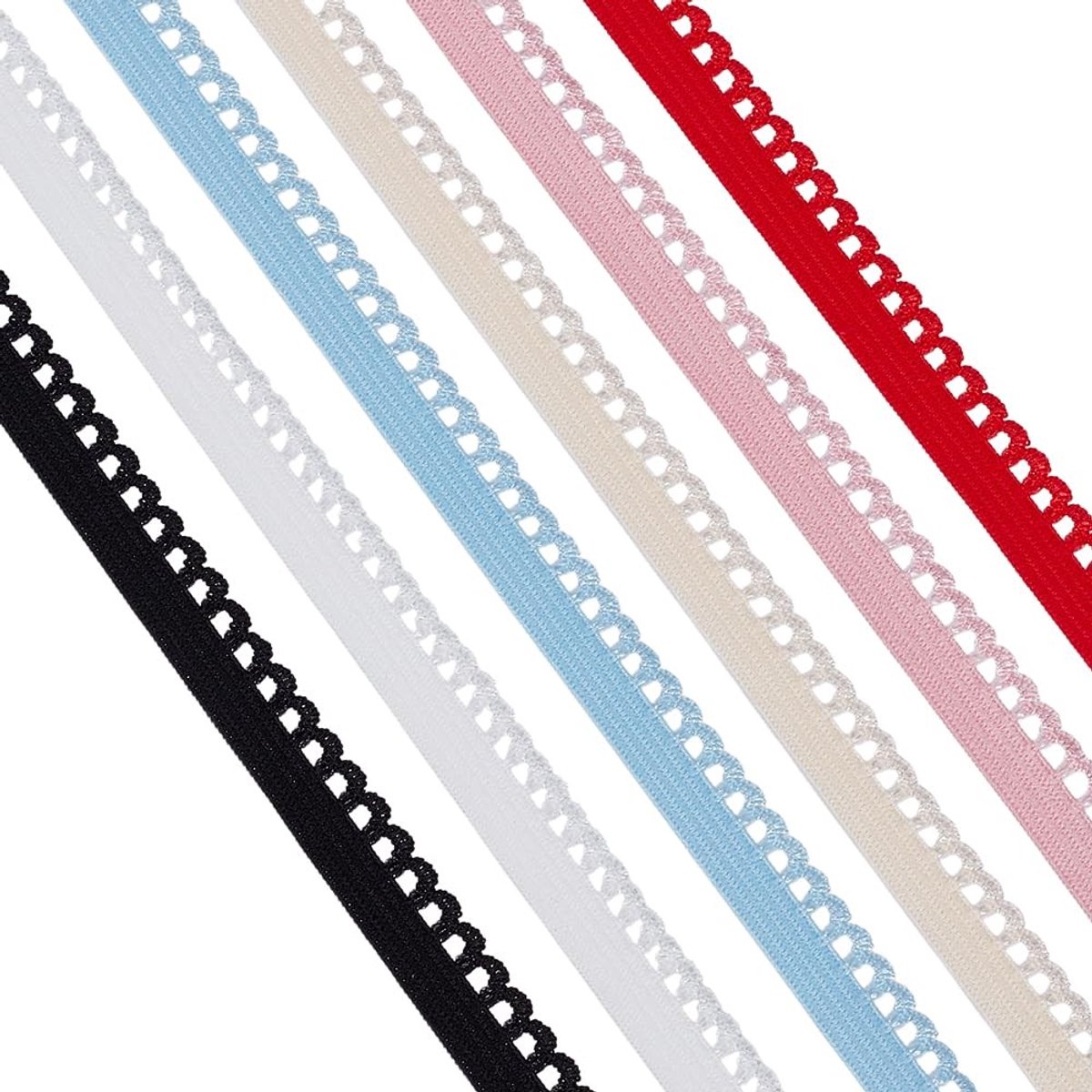 Dailygoods - 48M Elastische Kant Trim in 6 Kleuren voor Naaien