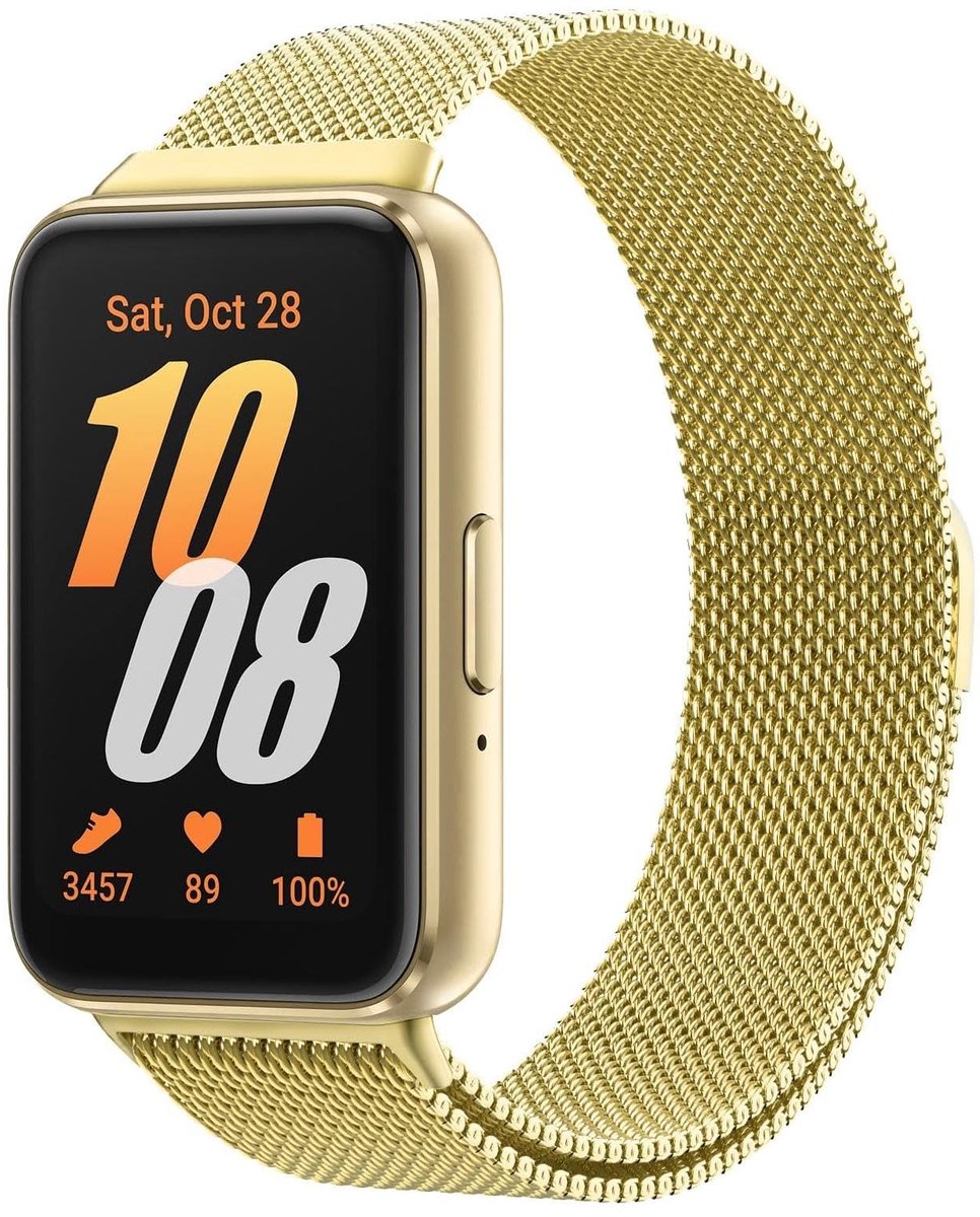Dailygoods - Stalen Strap voor Samsung Galaxy Fit 3, Verstelbare Mesh Loop