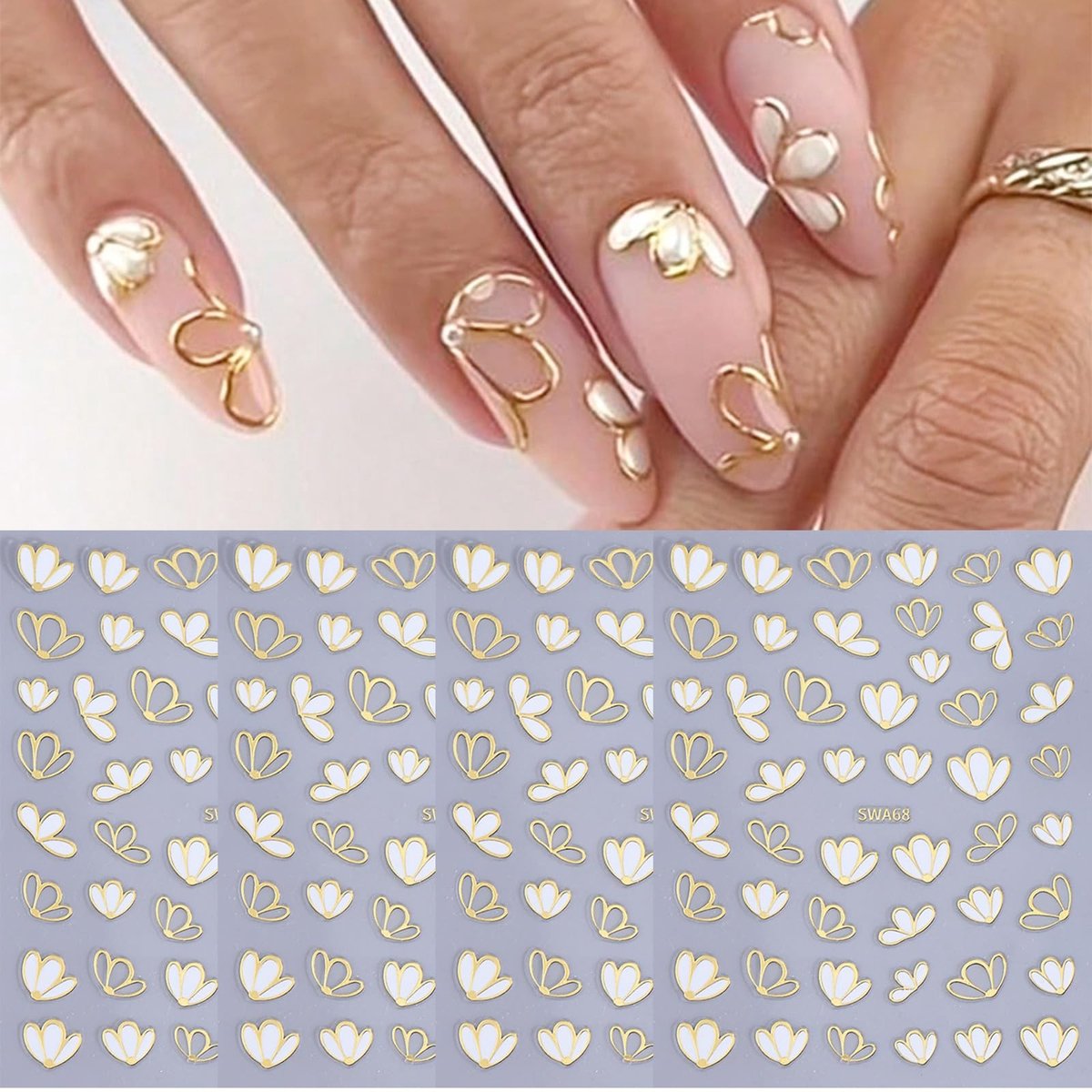 Dailygoods - Glinsterende Nagelstickers met Bloemblaadjes voor Nail Art