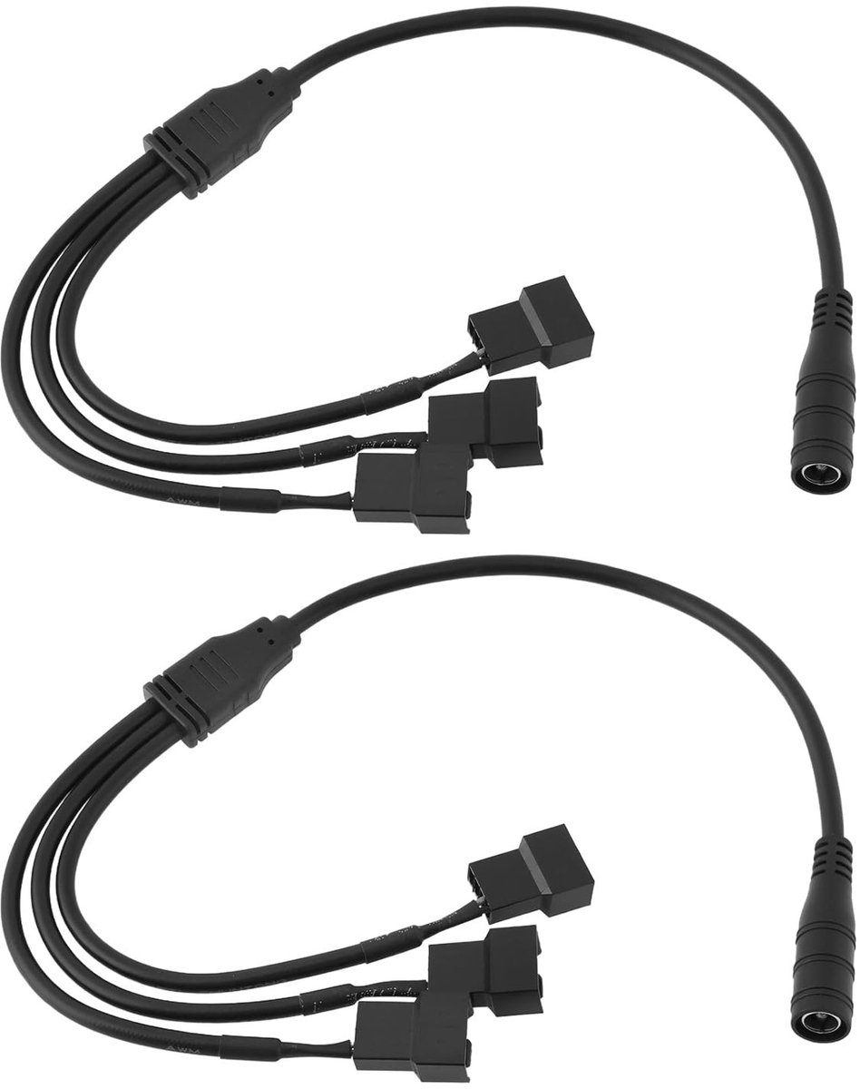 Dailygoods - DC 5.5x2.1mm Plug naar PC Fan Power Adapter Kabel 37cm