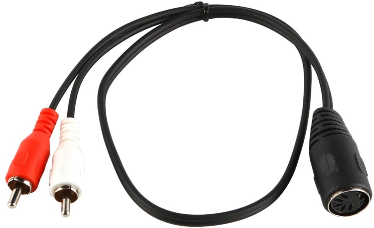 Dailygoods - 1,5 m Audio-adapterkabel 5-pins DIN Vrouwelijk naar 2 Mannelijk
