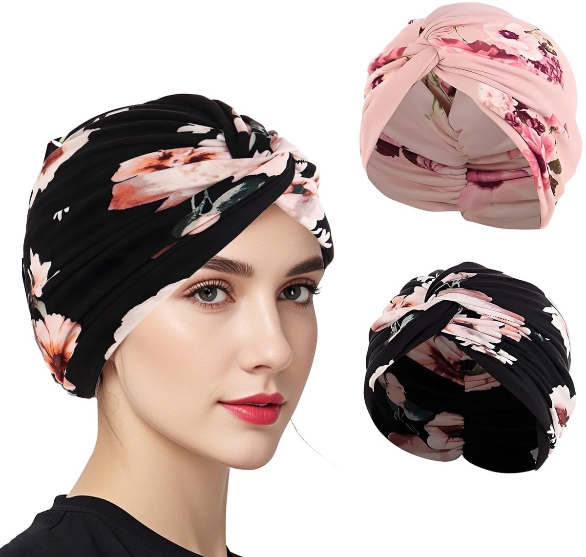 Dailygoods - 2 Stuks Tulband voor Dames, Ademend Hoofddeksel