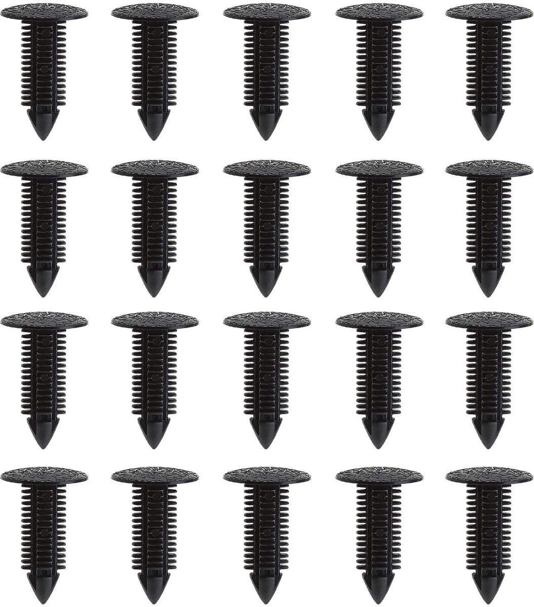 Dailygoods - Dailygoody - Sparboom Trim Clips - Bevestigingsmiddelen - 20 Stuks - Zwart - Push Fit Klinknagels - Perfect voor Spatbord en Bumper