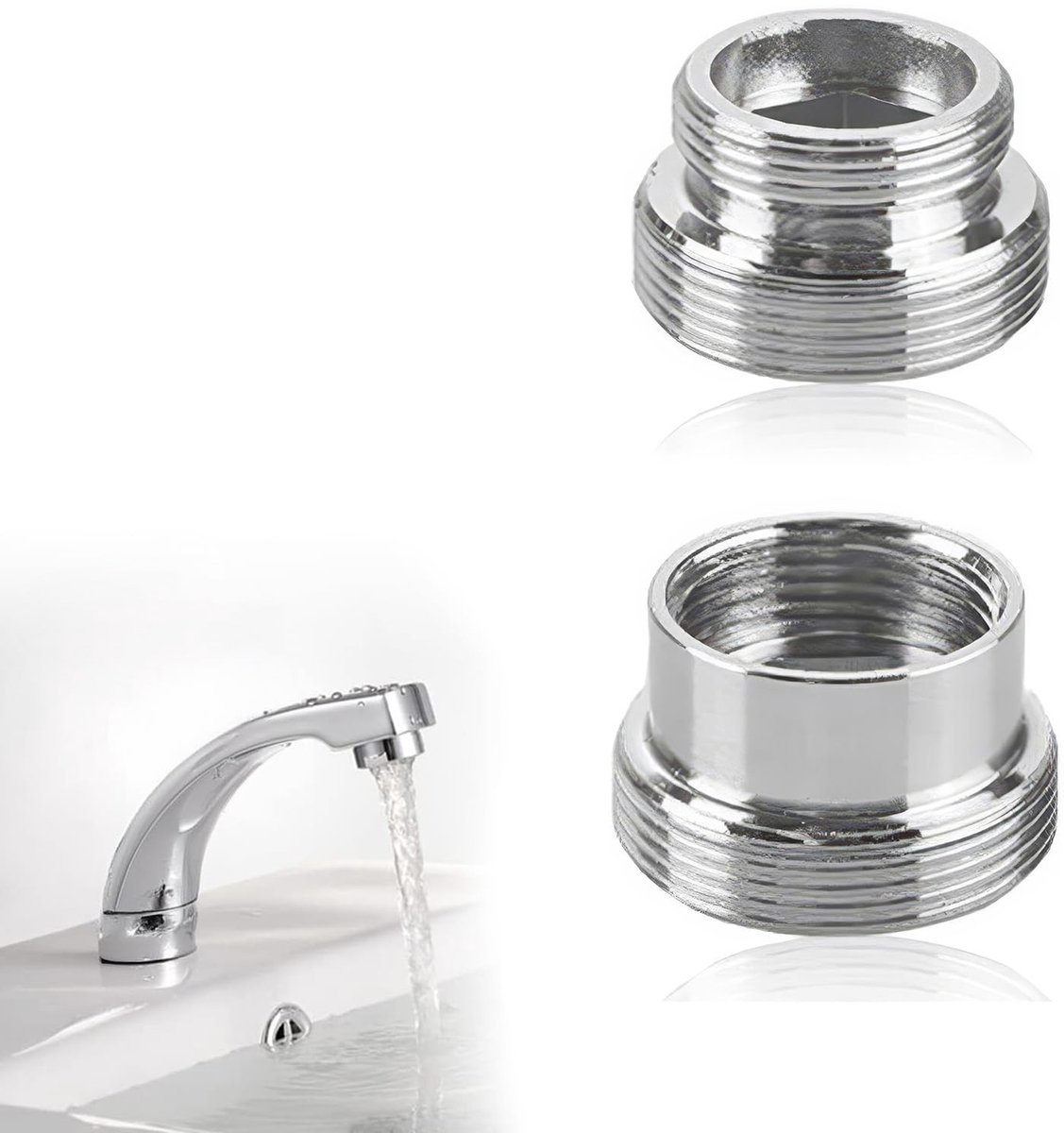 Dailygoods - 2 Stuks Kraanadapters 16 mm naar 22 mm en 22 mm naar 16 mm