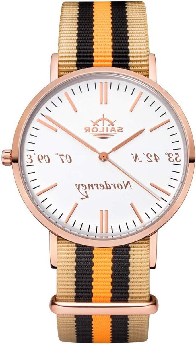 Dameshorloge Analoog - Polsuurwerk Nylon - Dagelijks Gebruik - Beperkte Editie - Rose Goud - Nylon Band