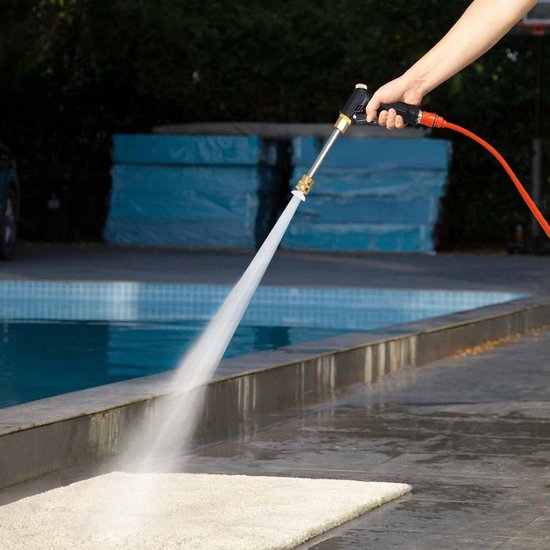 Hogedruk Reiniger - Draagbare Pomp - Buiten Schoonmaken - Krachtig Reinigingssysteem - 100 cm Inlaat - Zwart — afbeelding 3