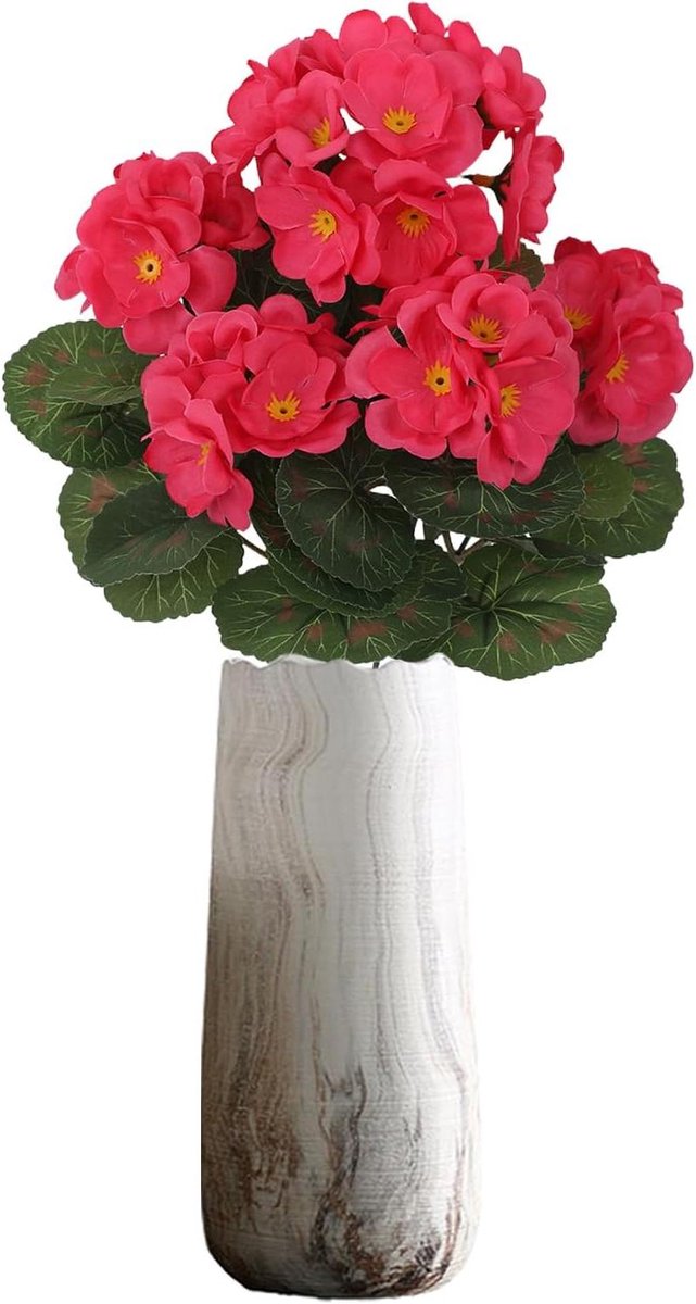 Kunstbloemen Decoratie - Nep Geranium - Sfeer Creëren - Realistisch Ontwerp - 36 x 20 cm -