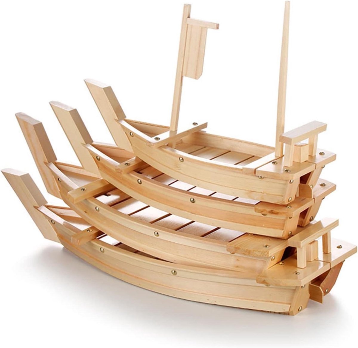 Sushi Serveerboot - Houten Plank - Eten Presenteren - Afneembaar Ontwerp - 70 cm - Houtkleur