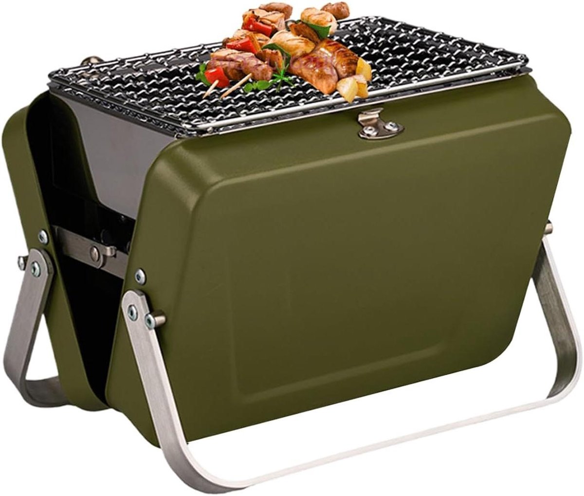 Draagbare Grill - Mini Barbecue - Buiten Koken - Gelijkmatige Warmte - Compact Formaat - Groen