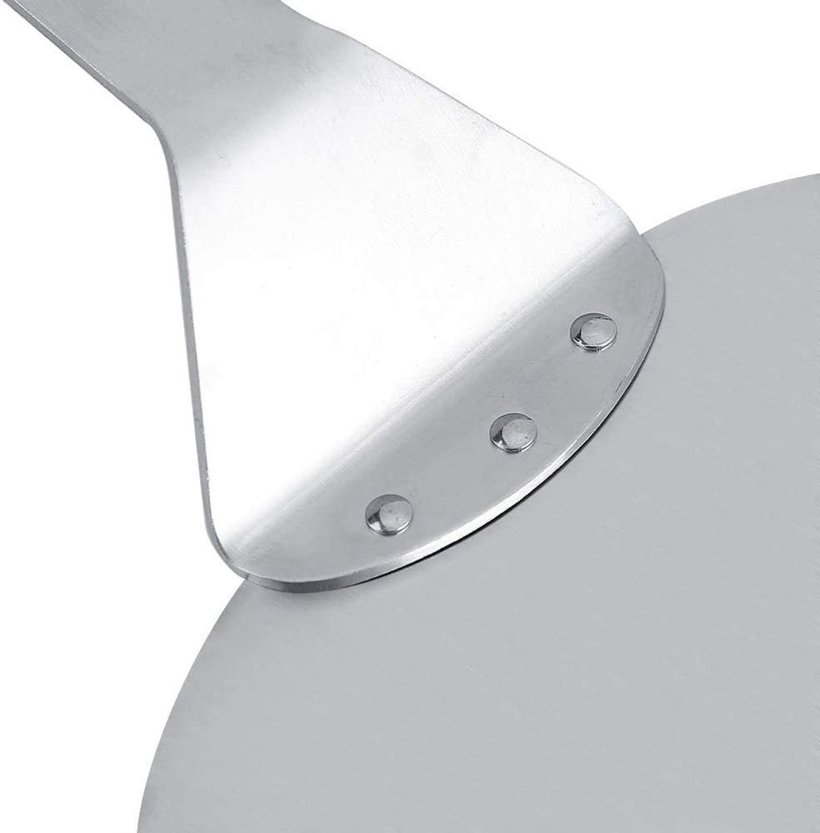 Pizza Schep - Bak Spatel - Pizza Bakken - Anti-slip Handvat - 25.3 Cm Diameter - Zilver Zwart