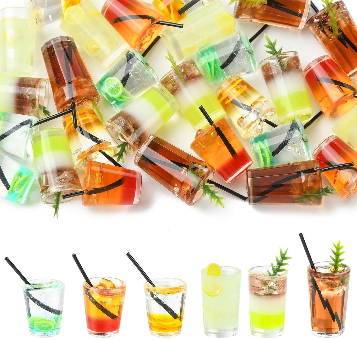 Dailygoods - Set van 30 Miniatuur Hars IJsdrank Beeldjes voor Decoratie