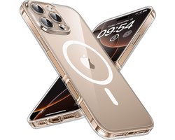 voor iPhone 16 Pro Max Case Compatibel met MagSafe, Volledige Camerabescherming, Wordt nooit geel, Schokbestendig Anti-vingerafdruk Anti-slip Dunne Slagvaste Hoes 6,9-Inch, Transparant