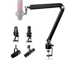 Verstelbare Microfoonstandaard met 360° Rotatie - Geschikt voor Blue Yeti, Shure MV7 en HyperX QuadCast, Stevige Metalen Arm voor Professionele Opnames