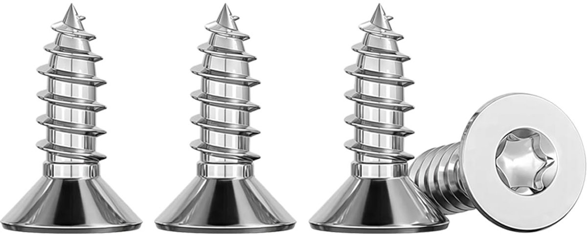 50 Stuks Houtschroeven RVS M5x10mm Torx Schroeven A2 V2A Volledig Gewikkeld Madenscrews voor Hout en Chipboard