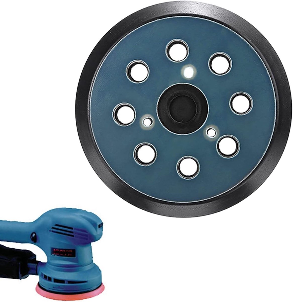8-Hole Schuurpad met Haak en Lussysteem - Vervangingspad voor Schuurmachines (125mm) - Geschikt voor Diverse Merken zoals Makita, Bosch en DeWalt