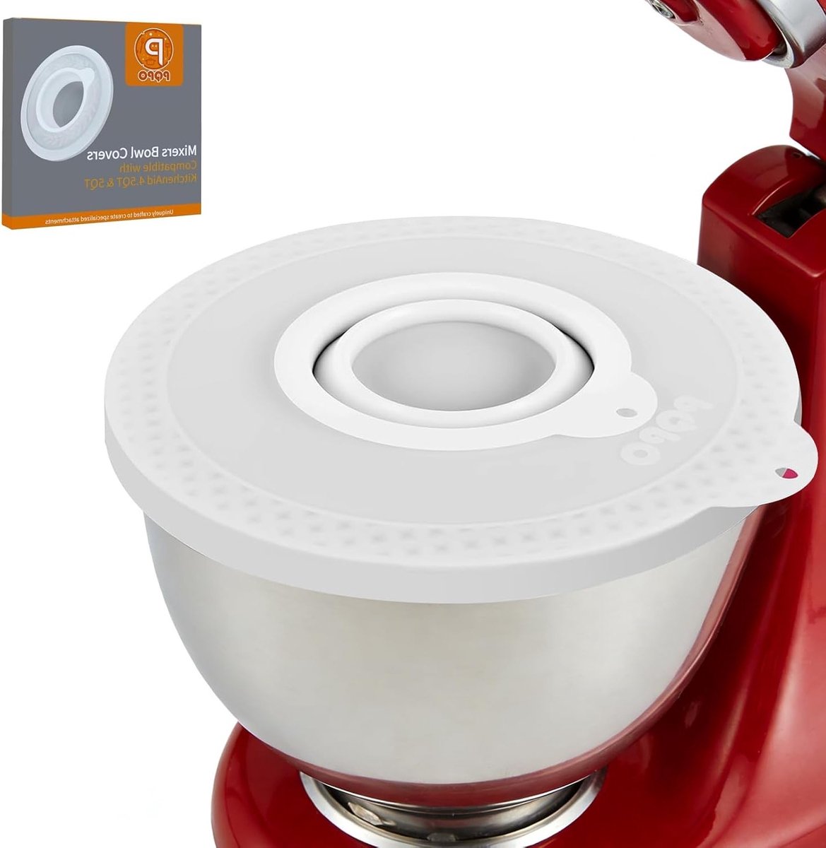 Herbruikbare Siliconen Deksel voor Mengkom met Vulopening, Splash Guard voor 4.5-5QT Kom, Ideaal voor Koken en Bakken