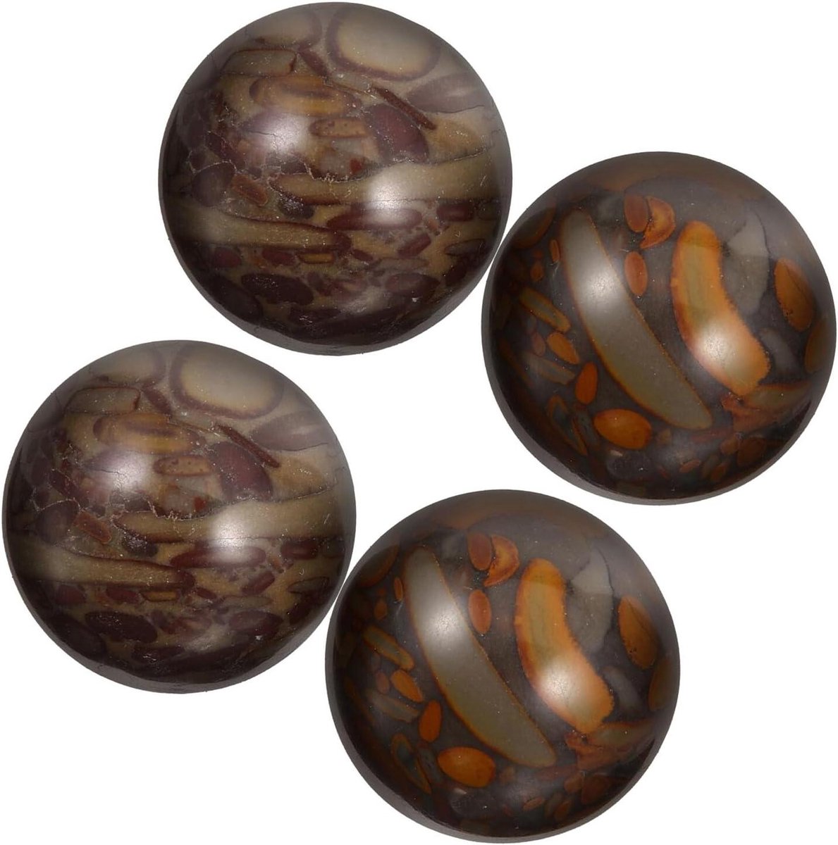 Hand Oefenballen - Massage Ballen - Hand Training - Glad Gepolijst Steen - 4 Stuks - Multicolor