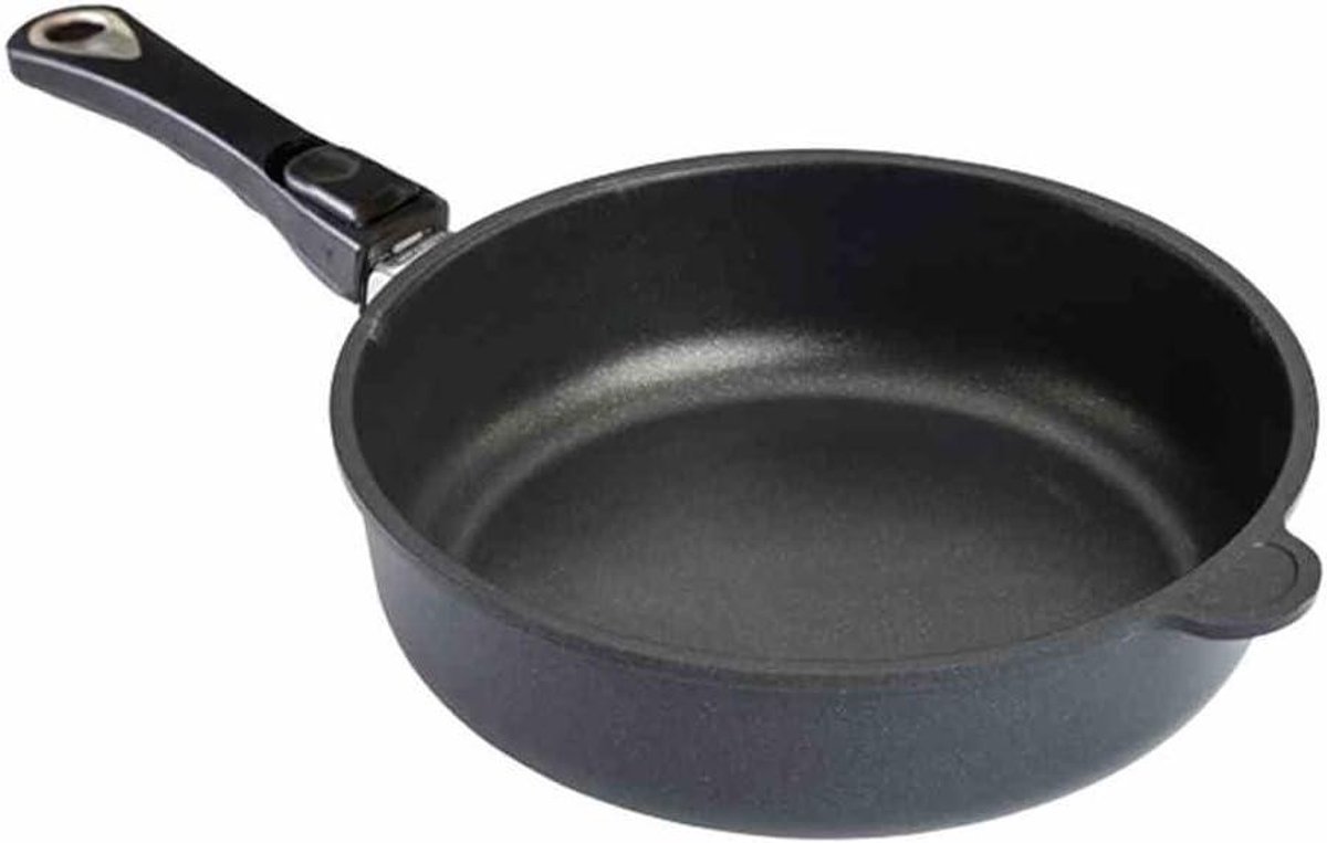Kookpan - Steelpan - Gezond Koken - PFOA-vrij - 24 cm - Zwart