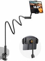 SJ® Tablet Houder Zwanenhals – Verstelbare Tablet Standaard, Ereader Houder, 360° Draaibaar – Telefoonhouder Bureau & Bed – Geschikt voor 4.7-10.5 Inch – Zwart