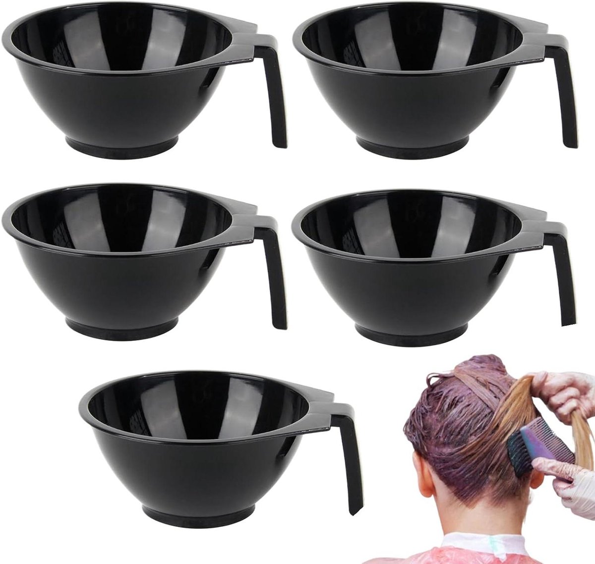 Kleurmengkom Set - Haarverf Tools - Haar Kleuren - Stapelbaar Ontwerp - 15 cm - Transparant