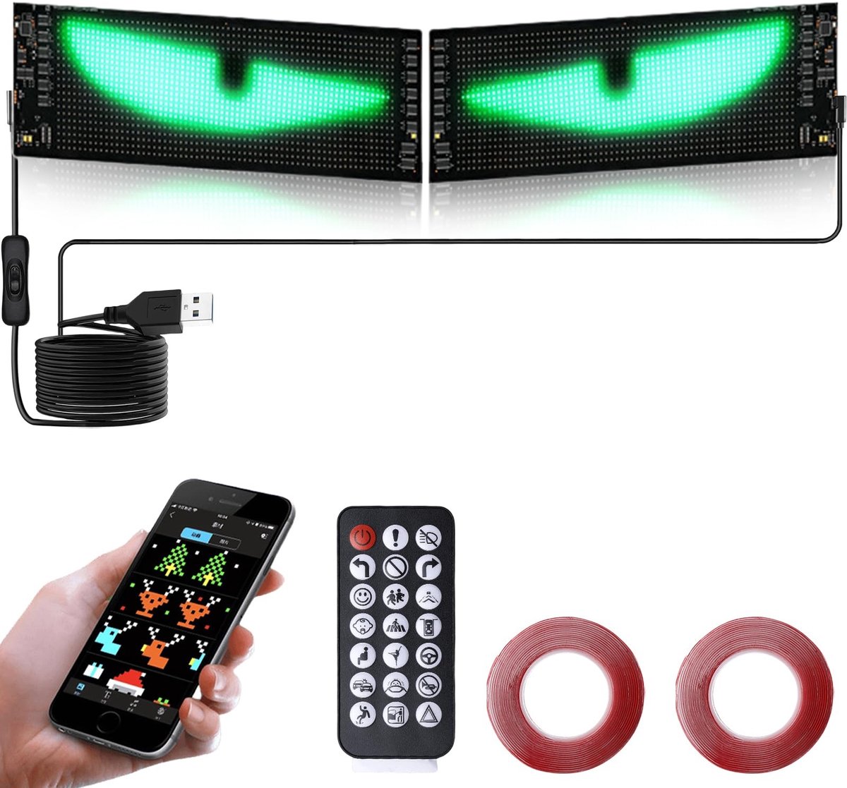 Innovra - Dailygoods - Flexibele LED Ogen voor Vrachtwagens met App-Besturing