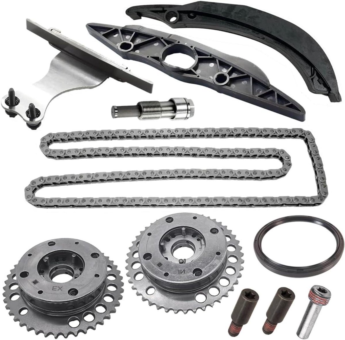 Motor Timing Set - Ketting Onderdelen - Motoronderhoud - OE Kwaliteit - Compleet - Metaal