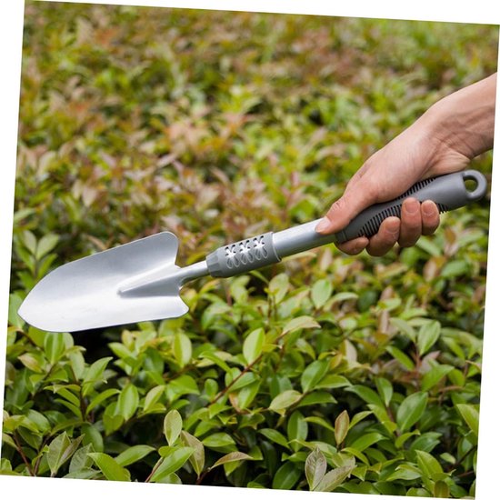 Tuin gereedschap set - Mini schep - Planten verpotten - Roestvrij aluminium - 44 x 9 cm - Zilver — afbeelding 3