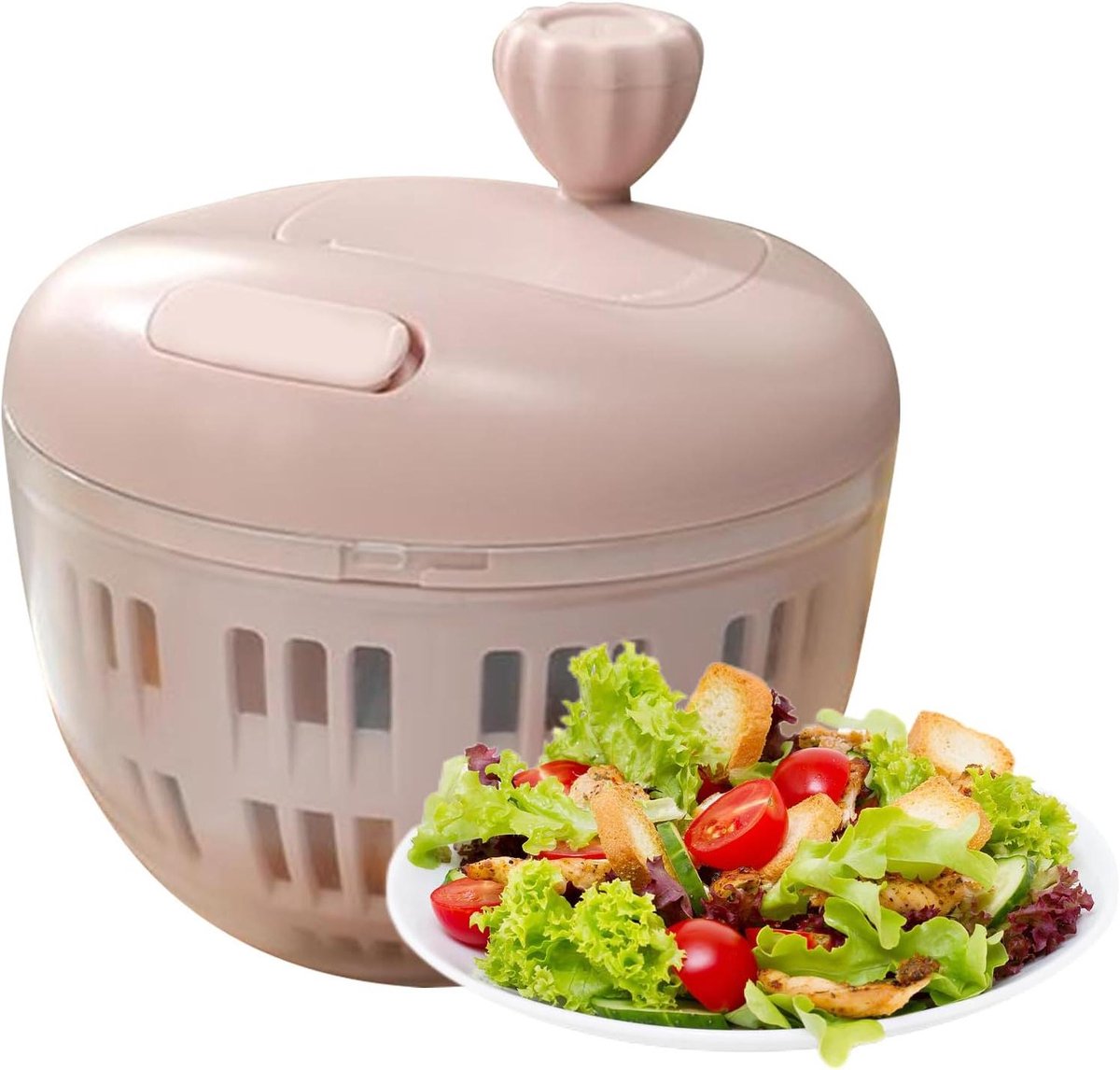 Slacentrifuge - Groentedroger - Salades Maken - Antislip Onderkant - 800 ml - Grijs