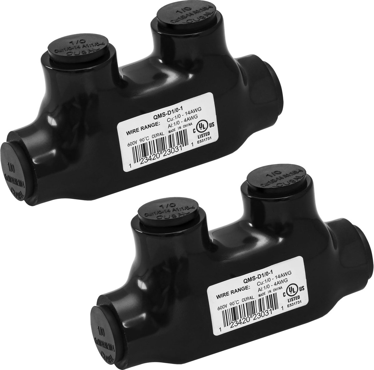 Dailygoods - 2 Stuks Geïsoleerde Multi-Tap-Connectoren voor 1/0-14 AWG Kabels