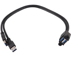 Dailygoods - Dailygoody - Dubbele USB 3.0-kabel - Verlengkabel - 5 Gbps snelheidsgarantie - Voor thuiskantoor en auto - USB 3.0 mannelijk naar vrouwelijk - Ideaal ...
