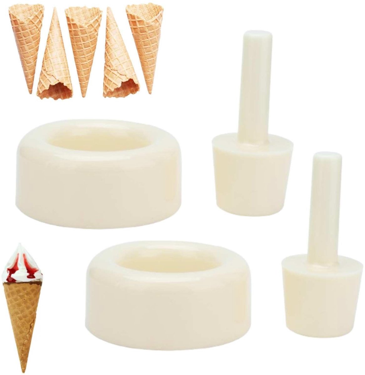 Dailygoods - Wafel Kegel Shaper, Set van 2 voor IJs en Gebak