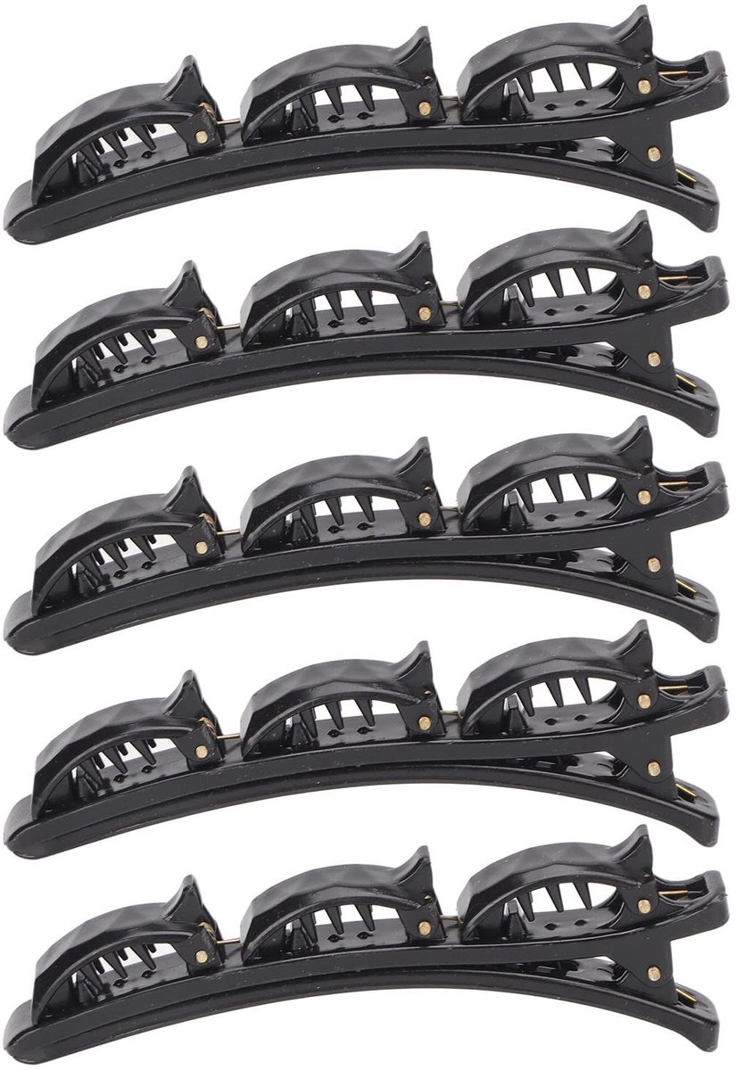Dailygoods - Set van 5 Gevlochten Haarspeldjes met 3 Kleine Clips