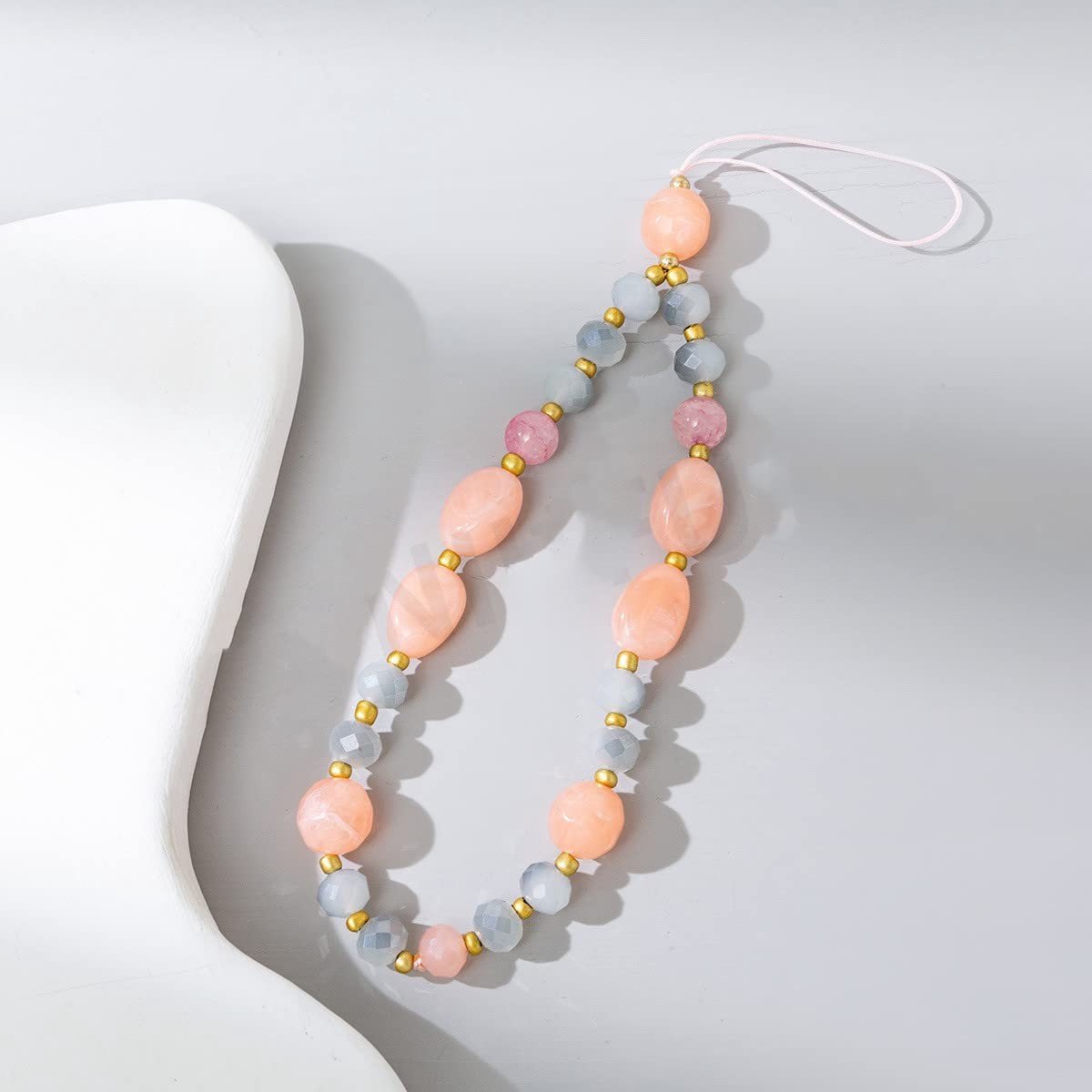 Dailygoods - Boheemse Telefoonketting met Kleurrijke Parels voor Mobiele Telefoon