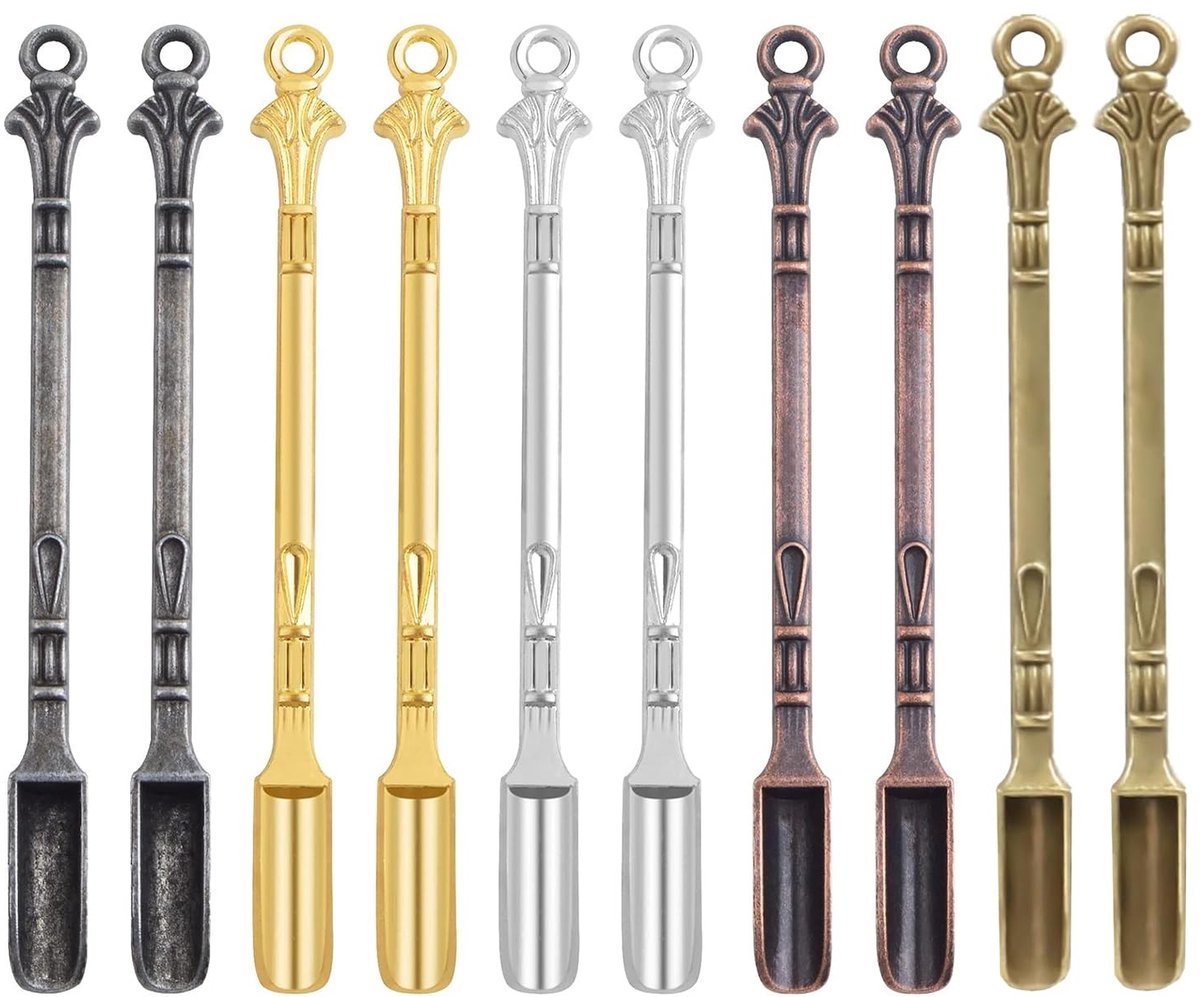 Dailygoods - Set van 10 Mini-Nasopharynxlepels van Metaal in 5 Kleuren