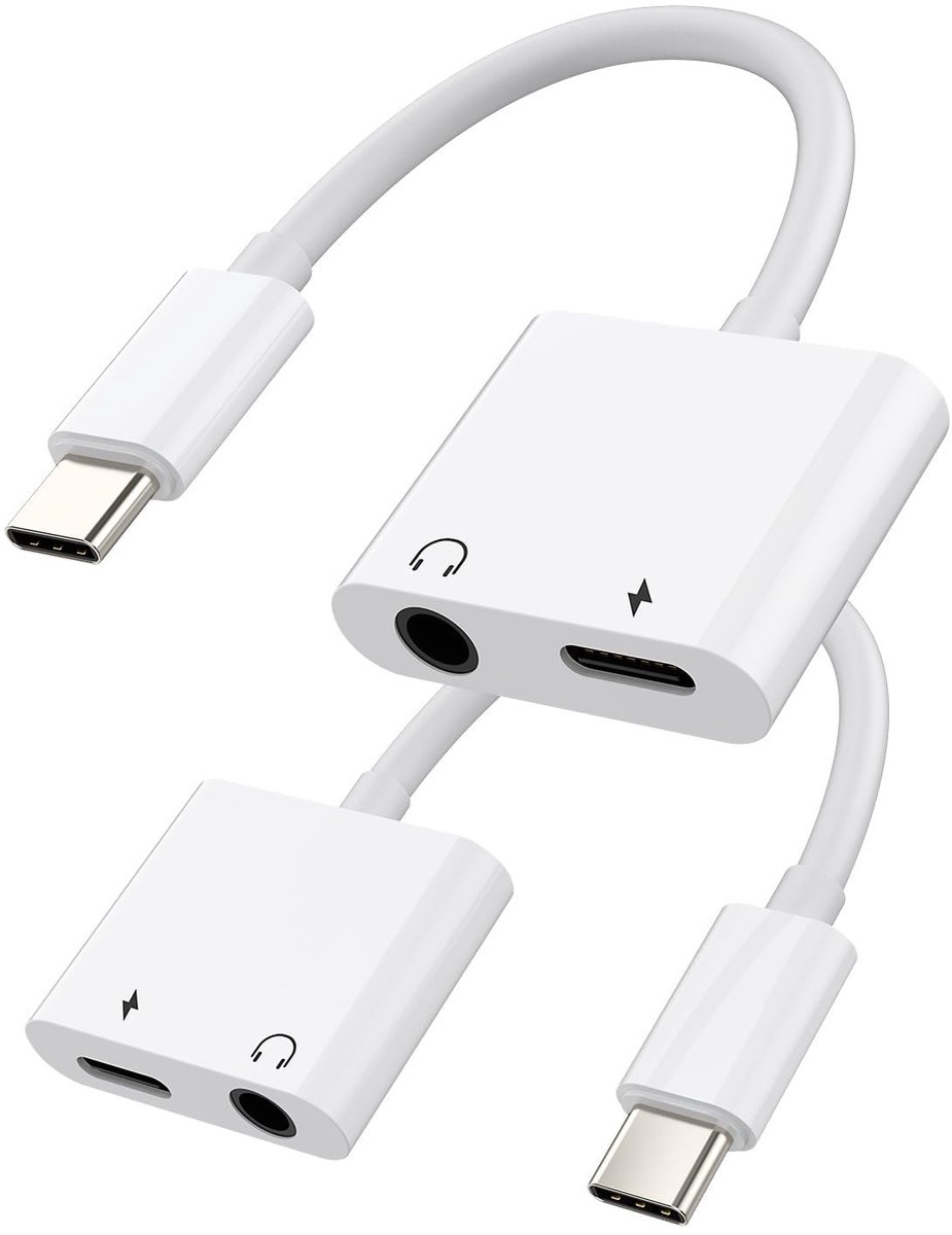 Dailygoods - Innovra - USB C Jack Adapter 2-in-1 (2 Stuks)
