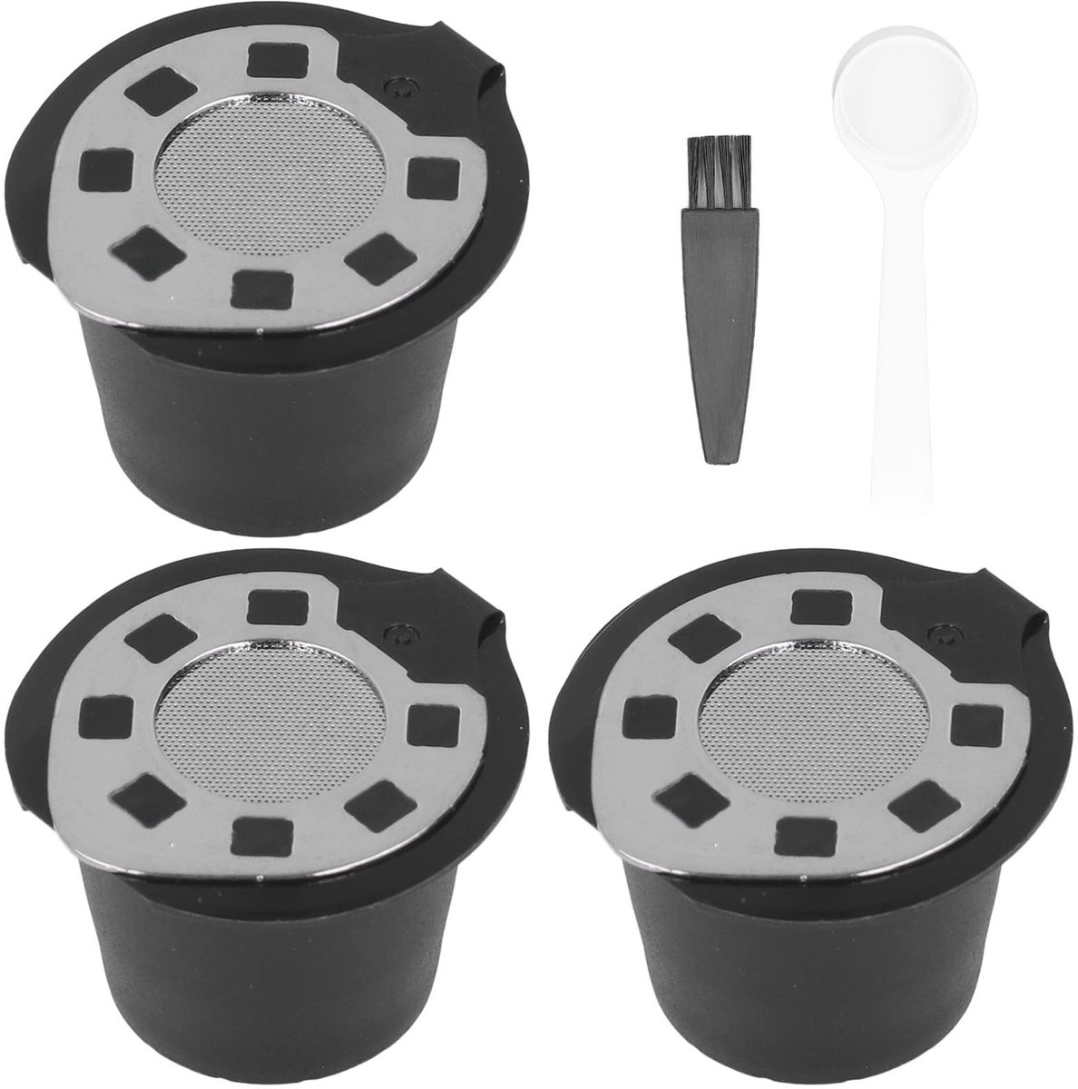 Dailygoods - RVS Koffiecapsulehouder met Lepel en Borstel voor Nespresso