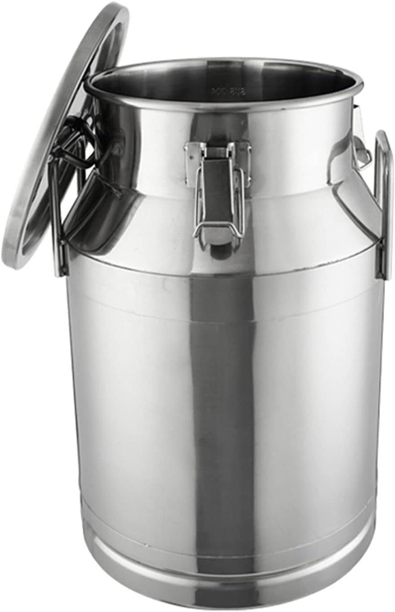 Melkkan Van 304 Roestvrij Staal,15-60 Liter,Melkemmer,Emmer,Vloeistofkan Met Drie Sluitingen,Voor Opslag En Transport,20 Liter(15L (32X30Cm))