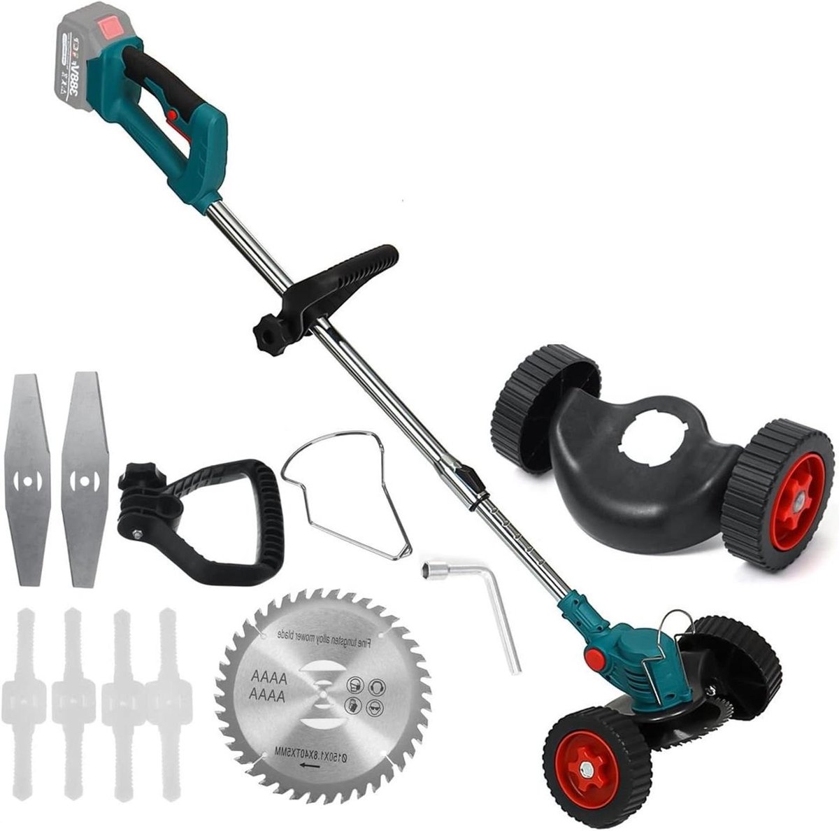 Elektrische Grastrimmer - Grasmaaier Heggenschaar - Tuinonderhoud - Verstelbare Lengte - 2000W - Blauw