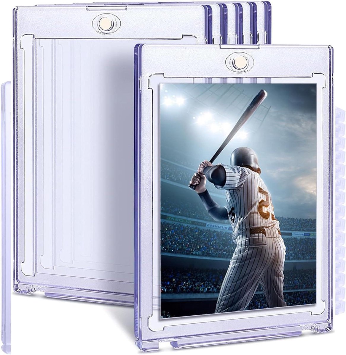 6ct Magnetische Kaarthouder Set - 35pt Clear Plastic Beschermers voor Verzamelkaarten, MTG, YUGIOH, Sports & More - Diamant Hoekontwerp, UV-bestendig