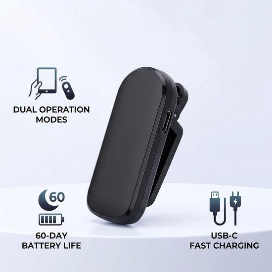 Afstandsbediening Paginaturner - Draadloze Clicker - Comfortabel Lezen - Dubbele Modus - Type C Opladen - Zwart — afbeelding 2