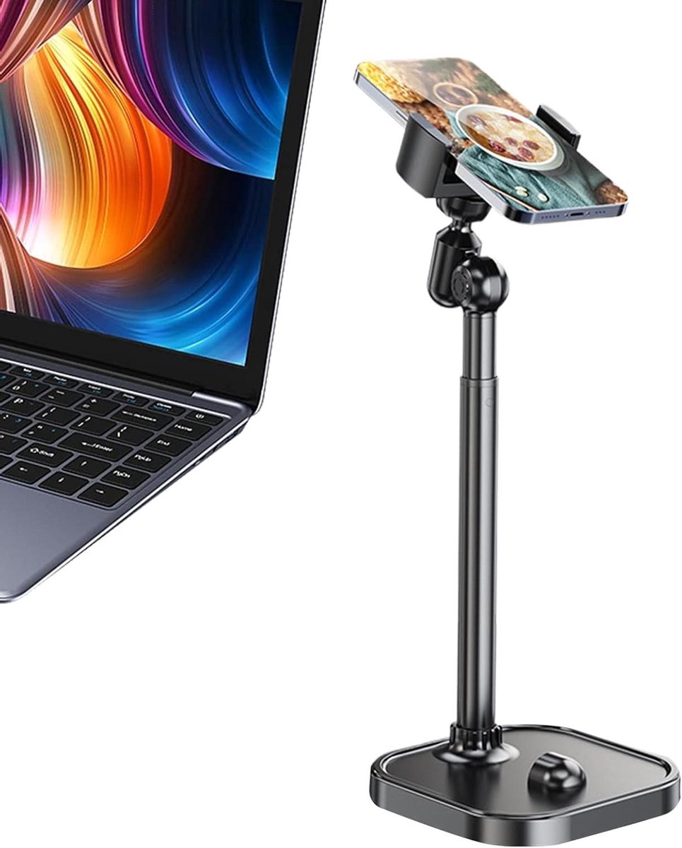 Tafelhouder - Mobiel Platform - Live Streaming - Magnetische Stabiliteit - Verstelbaar - Zwart