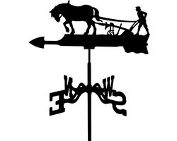 Windwijzer Paard - Windhaan Dak - Tuin Decoratie - Roestvrij Staal - Dakmontage Kit - Metaal
