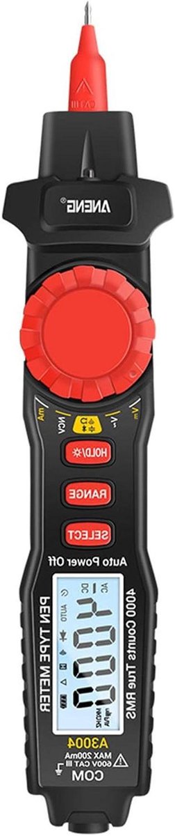 Digitale pen multimeter - Meetinstrument tester - Elektrische metingen - Contactloze detectie - 119 mm penlengte - Zwart