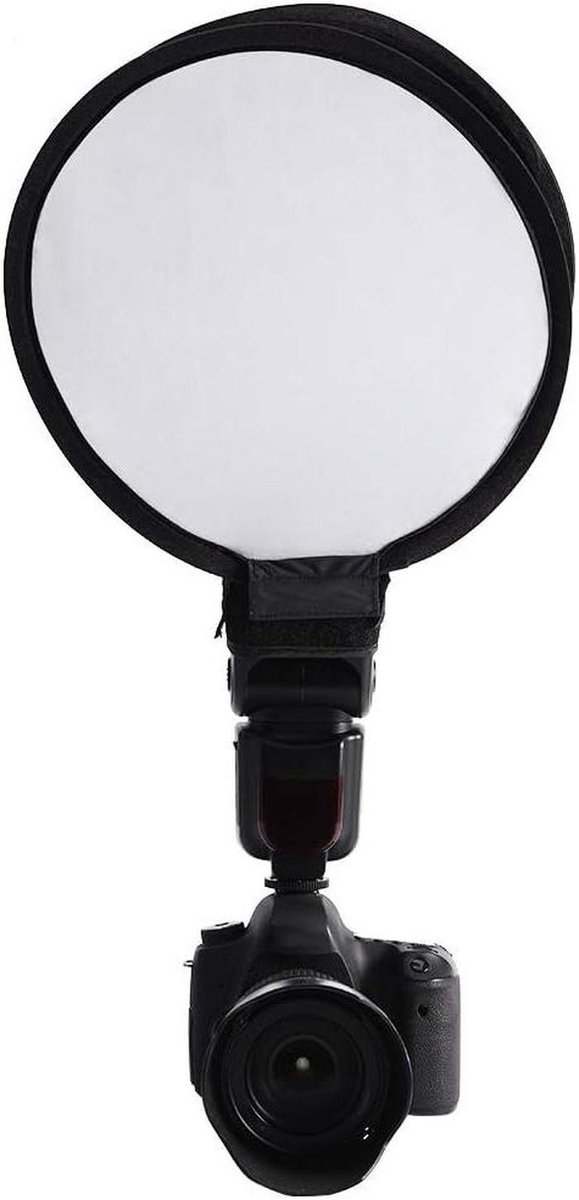 Camera Softbox - Lichtverspreider - Portret Fotografie - Opvouwbaar Ontwerp - 30cm - Wit met zwart